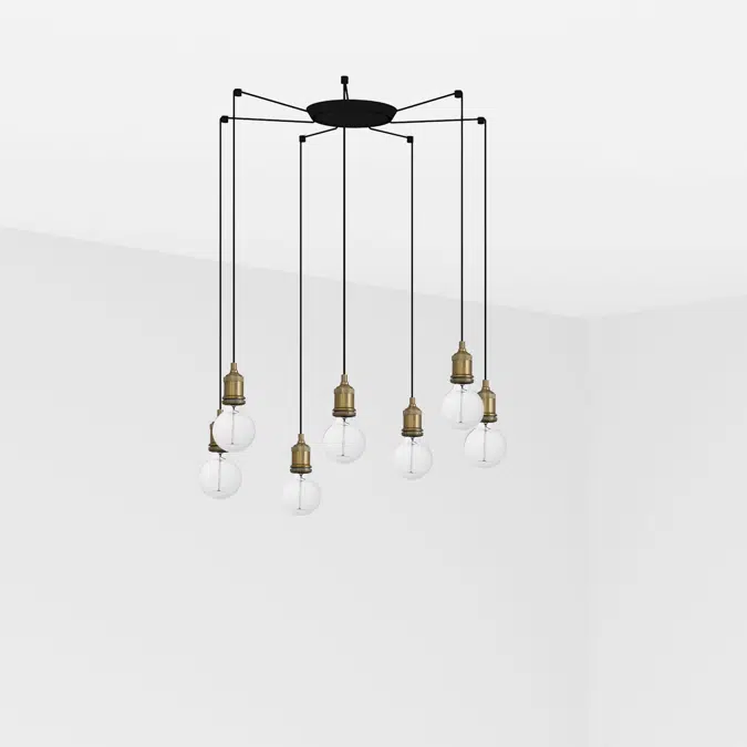 ART 7L Lampe suspension vieil or