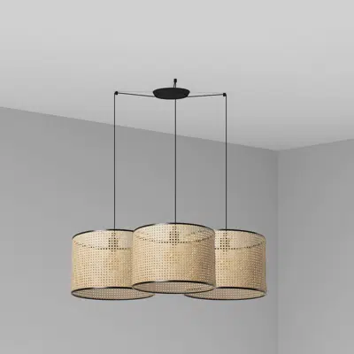 Image for MAMBO 450 3L Black/rattan pendant lamp
