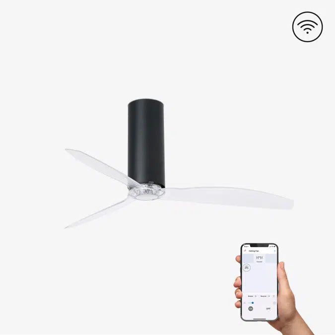 TUBE FAN Matt black/transparent fan DC SMART