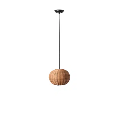 Image for HAKA 250 Black/rattan pendant lamp