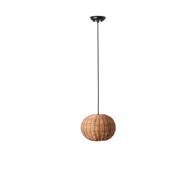 HAKA 250 Black/rattan pendant lamp