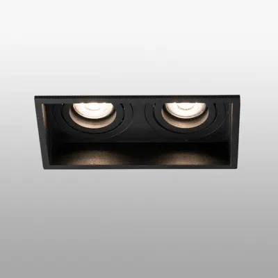 Image for HYDE Black orientable square recessed lamp 2L
