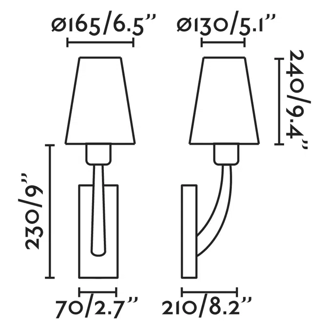 REM Matt nickel/beige wall lamp