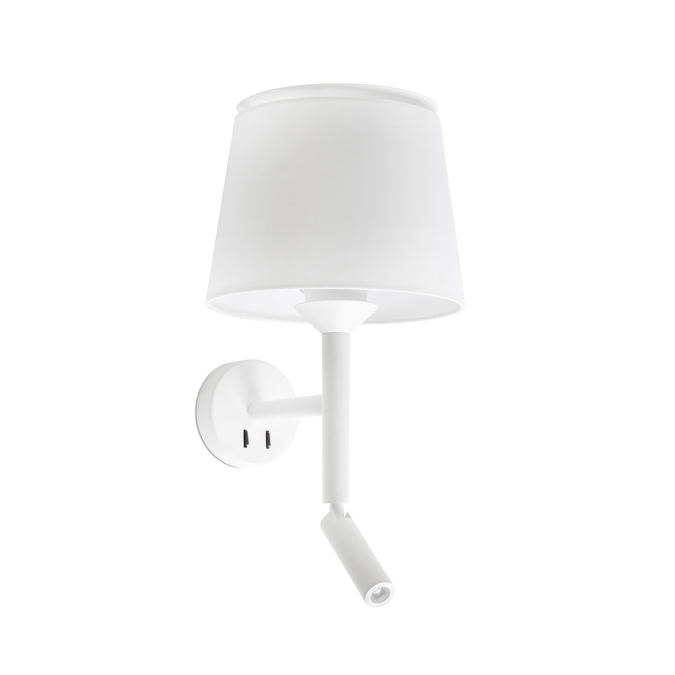 BIM objects Free download! SAVOY White/white wall lamp with reader