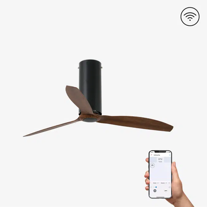 TUBE FAN Matt black/wood fan DC SMART