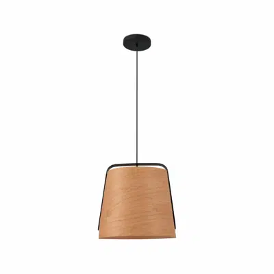 Image pour STOOD Lampe suspension noire et bois