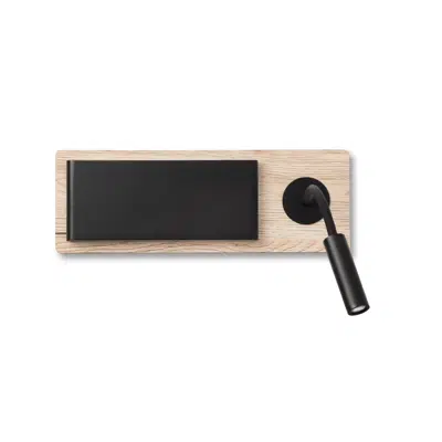 Image for MOOD RCT Black and wood wall lamp with reader