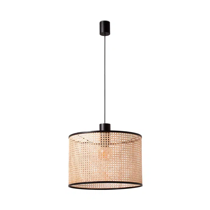 MAMBO 450 Lampe suspension simple noir/rotin