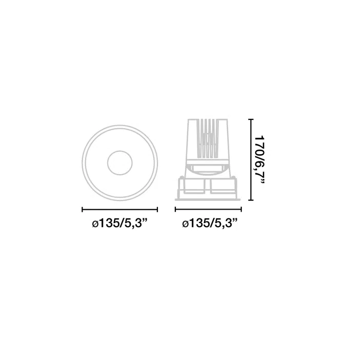 DEEP90 Downlight round white 36° 4000K CRI90