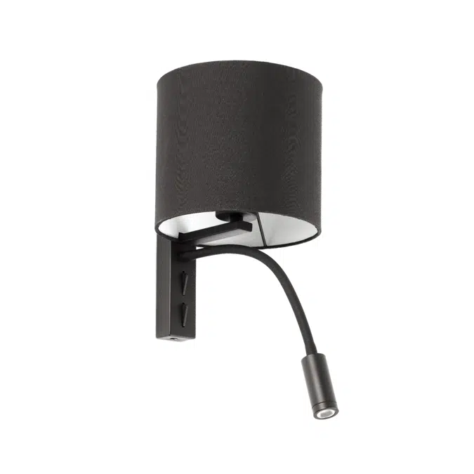 TIRA Black wall lamp with reader