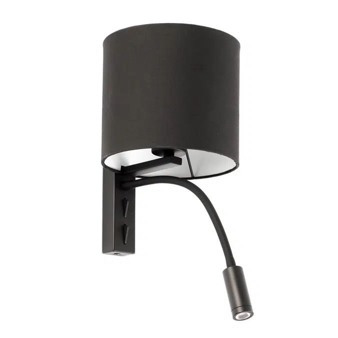 TIRA Black wall lamp with reader