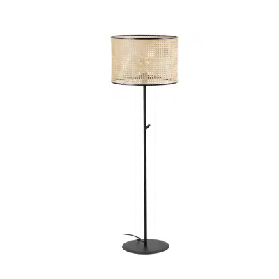 Image for MAMBO Black/rattan floor lamp