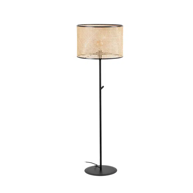 MAMBO Black/rattan floor lamp