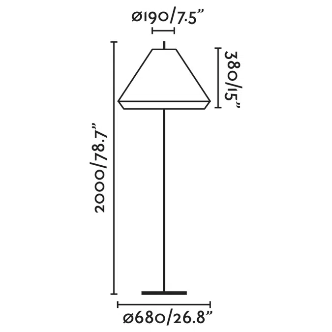 SAIGON OUT 1950 W70 Grey/brown floor lamp