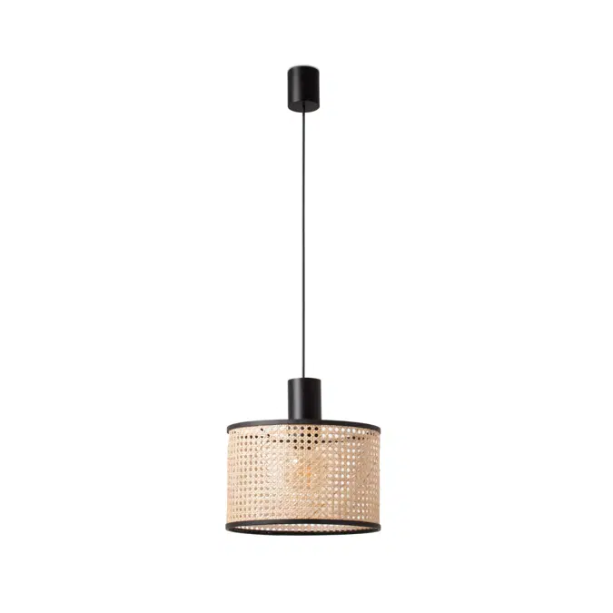 MAMBO 320 Lampe suspension simple noir/rotin