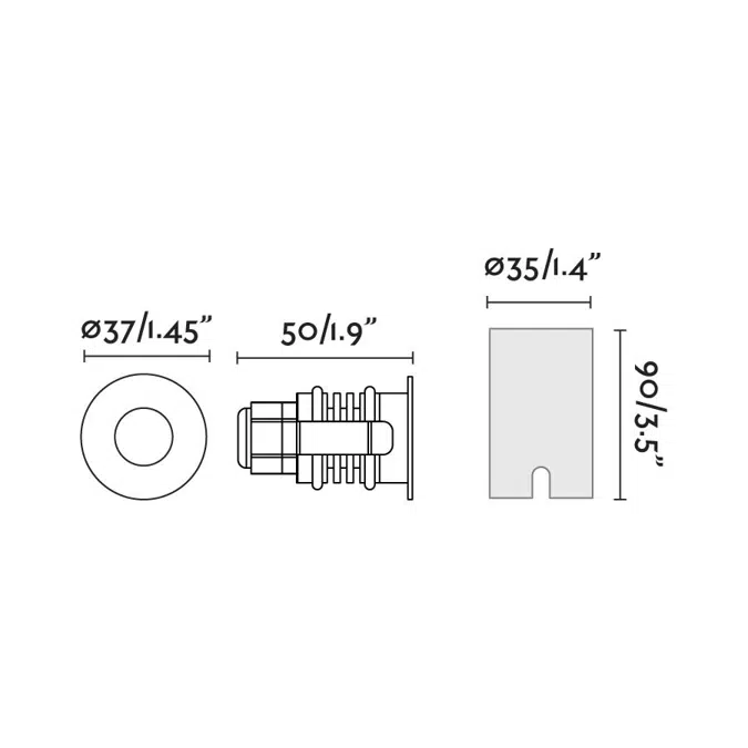 GRUND 37 Inox recessed lamp 2W 2700K