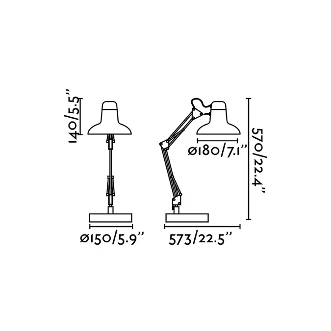 SNAP Dark grey reading table lamp