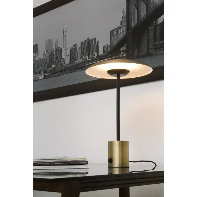 HOSHI Satin gold and black table lamp