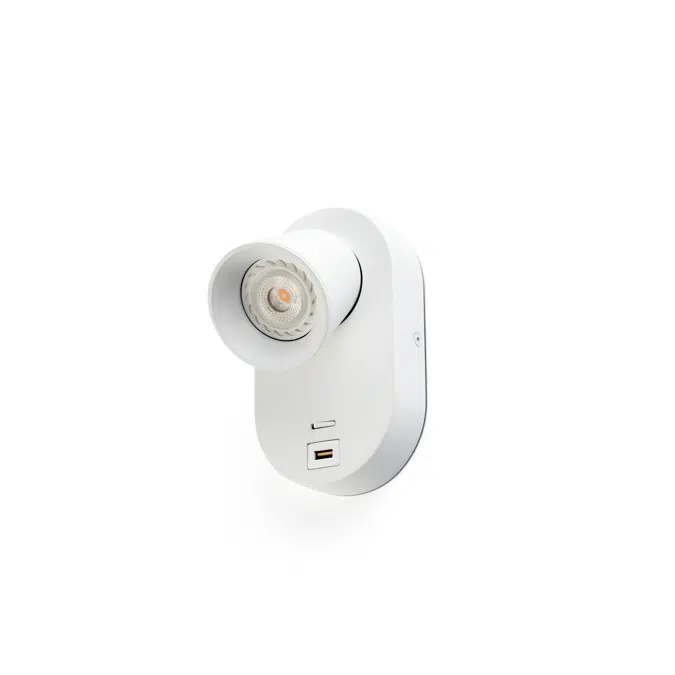 CORB White table lamp GU10+USB