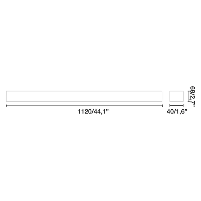 BIM objects - Free download! VIA White surface PRISMATIC 112CM 23W ...