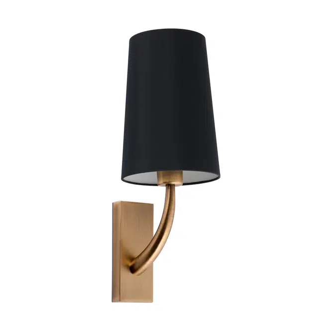 REM Old gold/black wall lamp