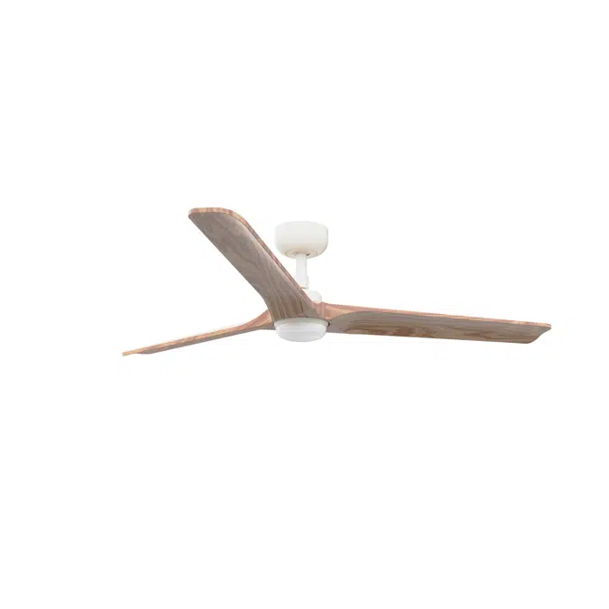 HEYWOOD L Ventilateur blanc/bois clair DC