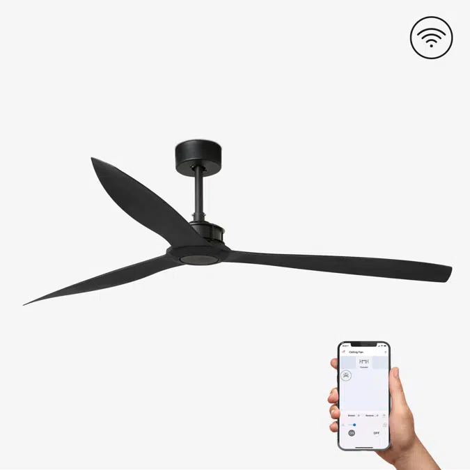 JUST FAN XL Matt black fan DC178cm SMART
