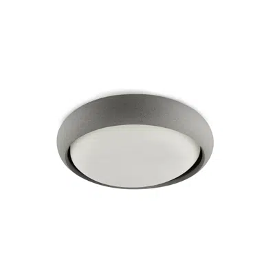 imagen para ANGA 295 es un plafón IP44 de color gris oscuro, de diseño simplificado. El cuerpo de cemento recubre la fuente de luz favoreciendo el control de deslumbramiento. Una luminaria de diseño contemporáneo que dotará de personalidad tus espacios exteriores.