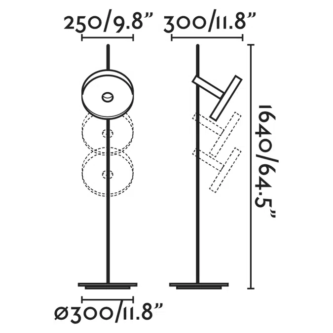 WHIZZ Gold/black floor lamp