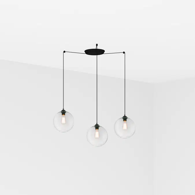 CLARA 3L Transparent pendant lamp