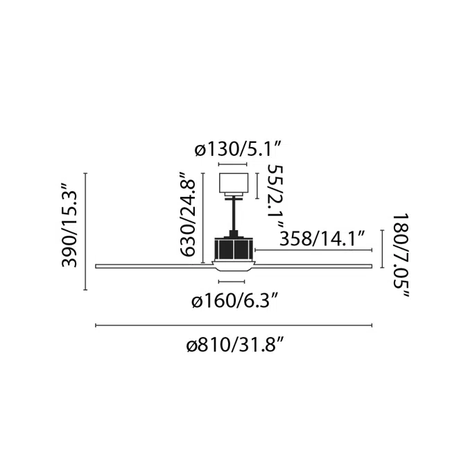 JUST FAN S LED Copper/black fan 81cm