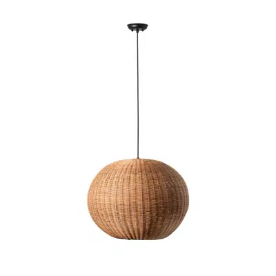 Image for HAKA 530 Black/rattan pendant lamp