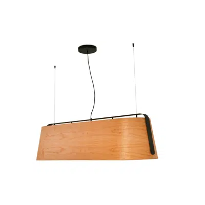 Image for STOOD 5L Black and wood pendant lamp