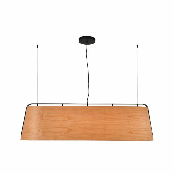 STOOD 5L Black and wood pendant lamp