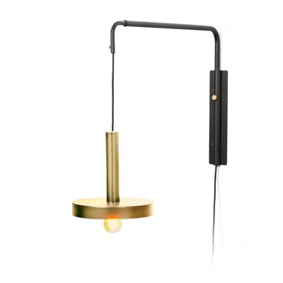 WHIZZ Satin gold and black extensible wall lamp için görüntü