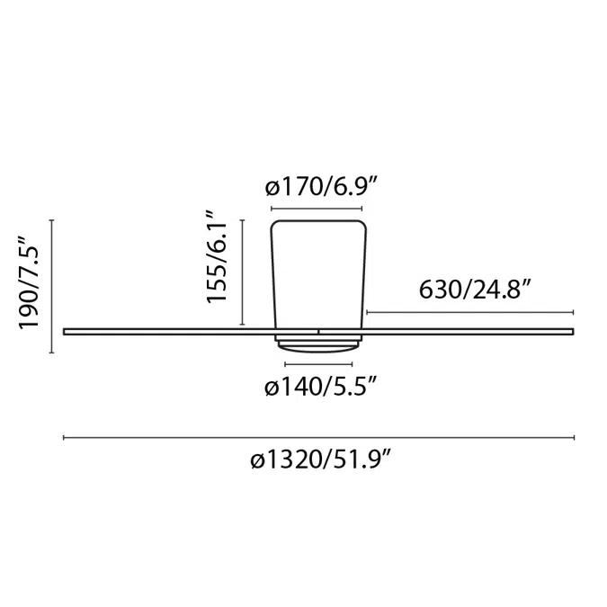 NIAS L LED Matt nickel fan with DC motor