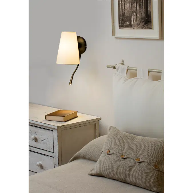 LUPE Black/beige table lamp with reader