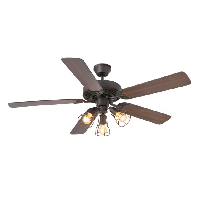 ALOHA L Ventilateur marron avec lumière