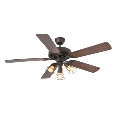 kuva kohteelle ALOHA Brown ceiling fan with light