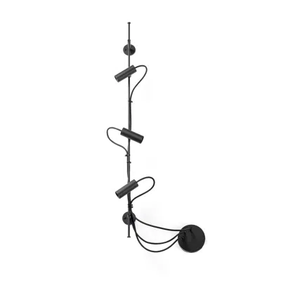 kuva kohteelle CLAP Black linear wall lamp/ceiling 3x6W 3000K 38º