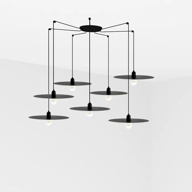 PLAT 7L Black pendant lamp