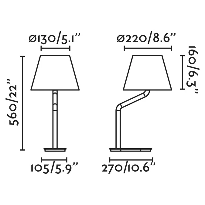 ETERNA Chrome/white table lamp