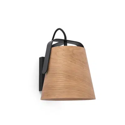 kuva kohteelle STOOD Black and wood wall lamp