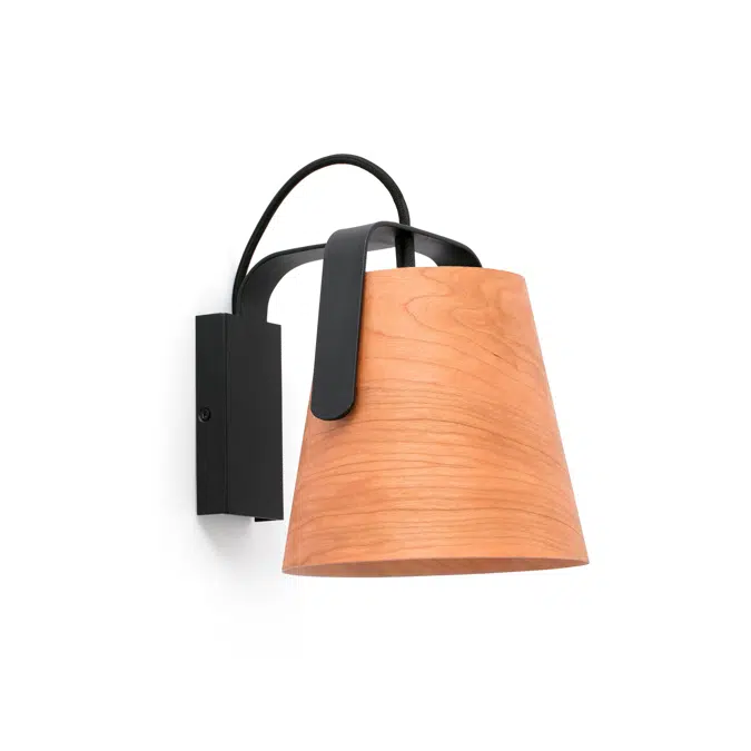 STOOD Black and wood wall lamp