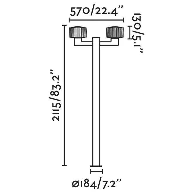 BIM objects - Free download! MUFFIN 2L Dark grey pole lamp | BIMobject
