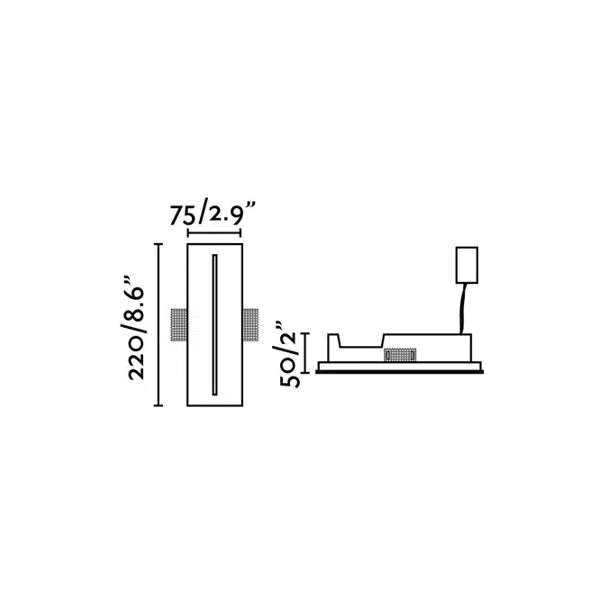 PLAS White recessed lamp linear