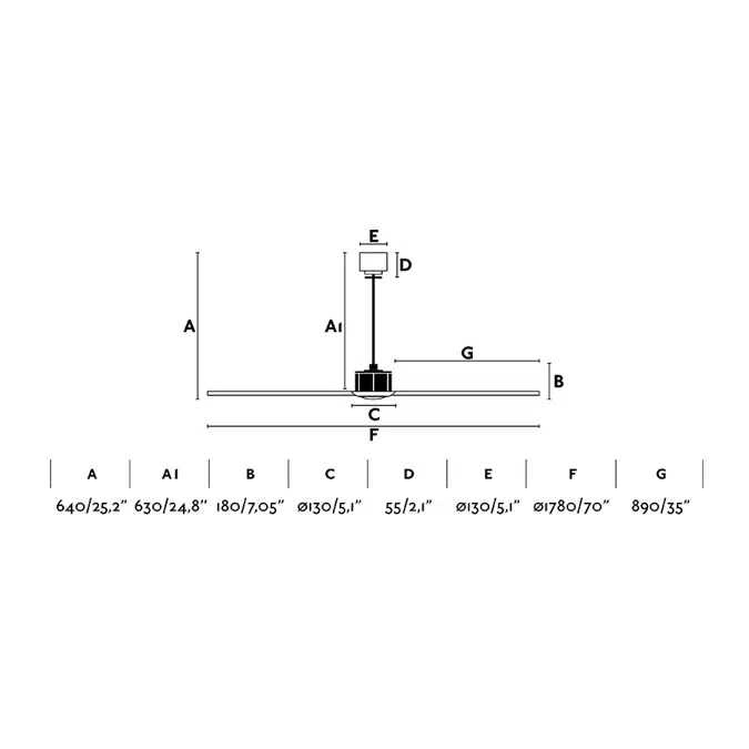JUST FAN XL Matt black fan DC178cm