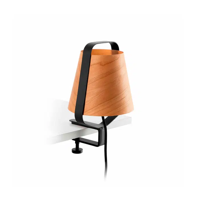STOOD Lampada clip nera et legno
