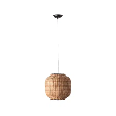 TUPAI Black/rattan pendant lamp图像