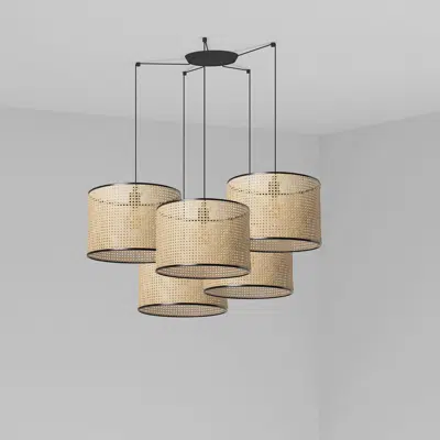 MAMBO 450 5L Black/rattan pendant lamp图像